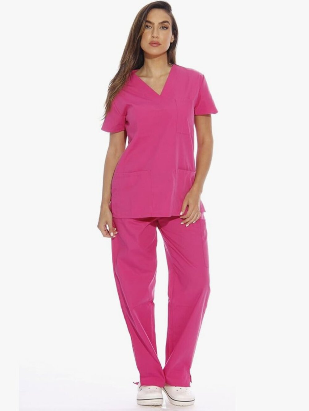 Just Love Women's Medical Scrubs Set, 6-Pocket V-Neck Top & Cargo Pants